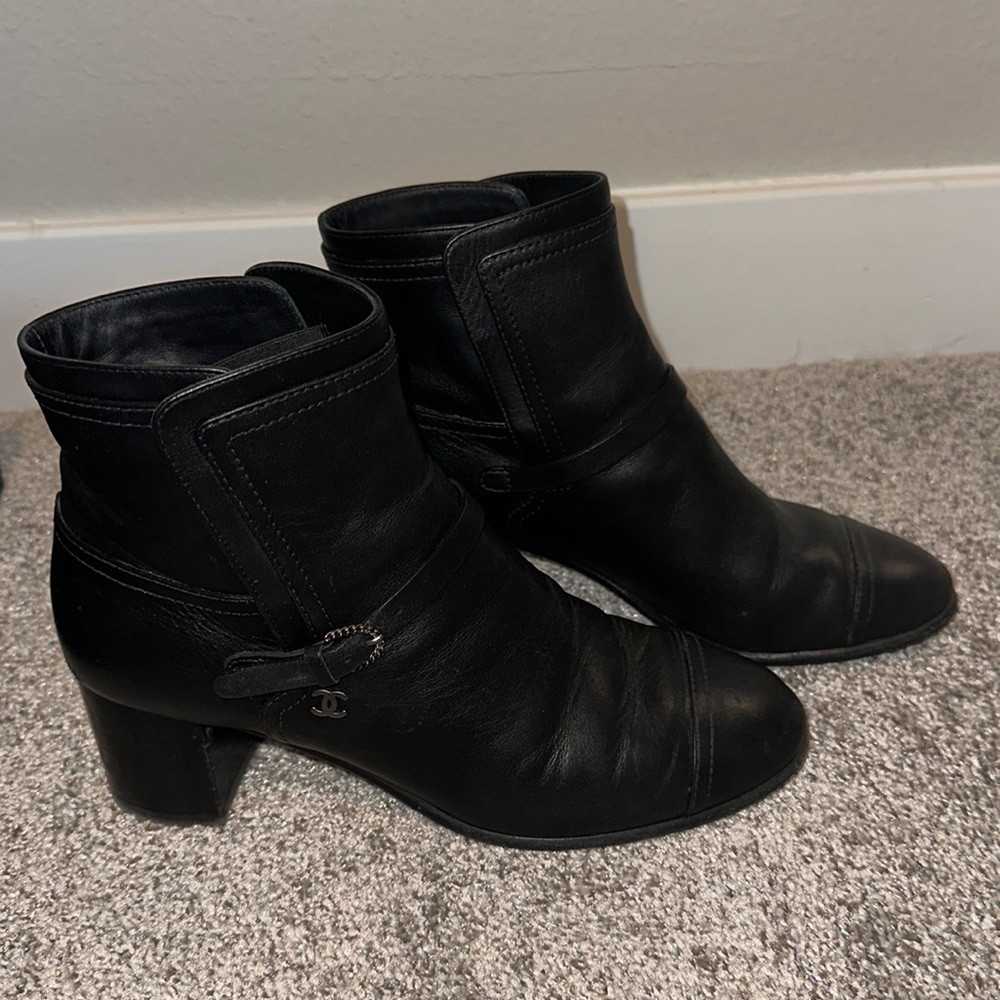 Chanel Short Calfskin Leather Boots